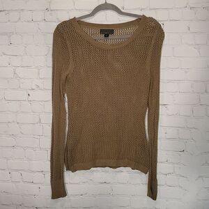 attention army green fishnet knit sweater